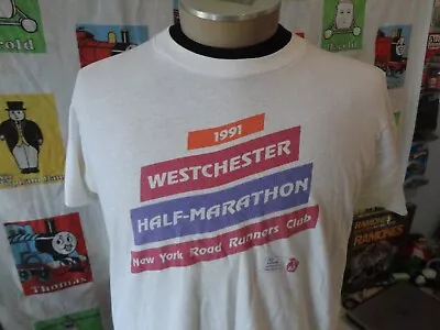 Vintage 90s Westchester Half Marathon 1991 New York Road Runners Club T Shirt M • $22.06