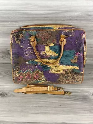 VNTG Vincent Van Gogh Paris Amsterdam 16x13” Canvas Leather Trim Shoulder Bag • $49.99