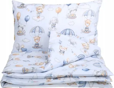 2pc Baby Bedding Duvet Cover Set Fit Cot Cotton 120x90cm Walk In The Clouds • £12.99