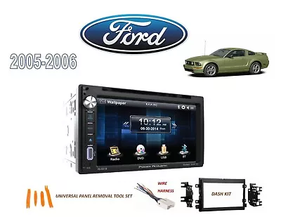 2005-2006 Ford Mustang Double Din Stereo Kit Bluetooth Usb Touchscreen Dvd • $184.99