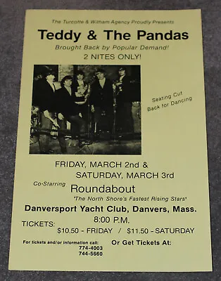 $24.95 • Buy Teddy & The Pandas - Concert Poster Tour Poster - New England 60s Garage Psych