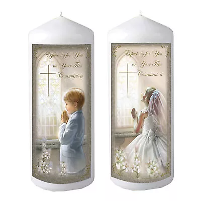 Pillar Candle First Holy Communion In Organza Bag Keepsake Gift - Boy Or Girl • £7.99