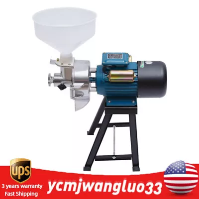 Electric Grinder Mill Grain Corn Wheat Feed/Flour Wet&Dry Cereal Machines 110V • $184