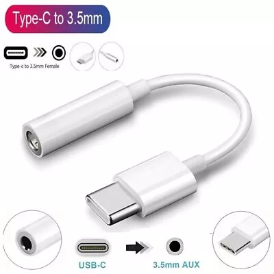 Samsung Galaxy S20 FE S21 + USB Type C To 3.5mm Audio AUX Headphone Adapter Jack • £2.99