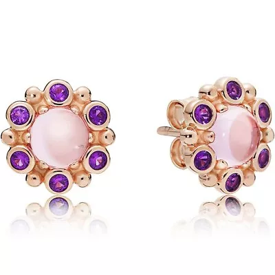 $57 • Buy NEW Pandora Earrings Heraldic Radiance 287728NPM Brand New With Box Rose Plated
