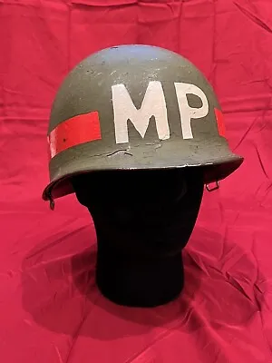 ORIGINAL WWII MP Military Police Front Seam M1 Helmet With Swivel Bales • $234.99