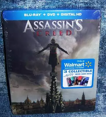 New Rare Oop Walmart Exclusive Assassin's Creed Blu Ray & Dvd Steelbook 2016 • $18.95