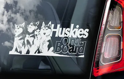£3.50 • Buy HUSKIES Car Sticker, Siberian Husky Sled Dog Window Sign Bumper Decal Gift - V02