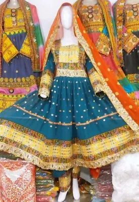 Afghan Kuchi Tribal Orange With Embroidery Beautiful Afghani Traditional Vintage • $110