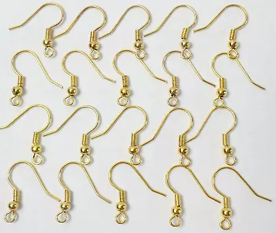 50 (25 Pair) Gold Plated Stainless Steel French Coiled Hook Ear Wires Findings • $10