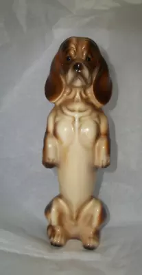 VTG. MCM. Ceramic Sitting Up Dachshund Dog Figurine.    Made In Japan • $3.99