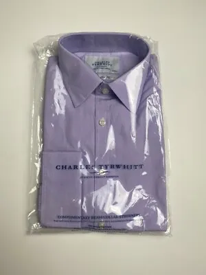 £19.99 • Buy Charles Tyrwhitt Shirt Purple Striped 15  - 32  Extra Slim Fit Double Cuff 