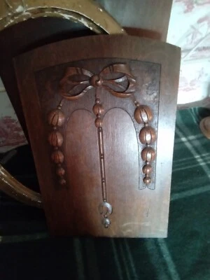 £30 • Buy Old Wooden Oak Vintage Carved  Panel Bow Leaves 20 X 12 3/4 Inches Quirky