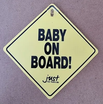 Baby On Board Car Sign Clear And Bright Baby Child Awareness Safety Yellow • £1.69