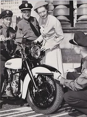 1952 Press Photo Portland Police Harley Davidson Motorcycle Painted Black White • $12.99