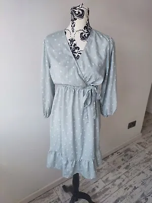£8.99 • Buy New Look Maternity Mint Polka Dot Short Dress Size 12 Casual Wedding