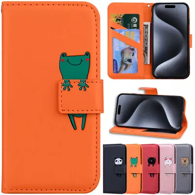 For IPhone 15 14 13 12 11 Pro Max XR 8 Plus Cute Leather Wallet Case Flip Cover • $12.69