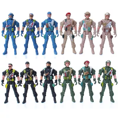 Military Playset Special Force Action Figures Kids Toy Plastic 9cm Soldier Me*TQ • £2.72