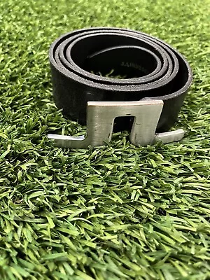 J. Lindeberg Golf Logo Black Leather Belt Size 36 • $45