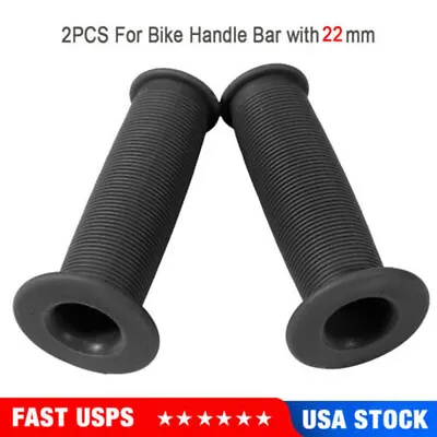 Pair Black Motorcycle Scooter Bicycle Anti-Slip Soft Rubber Handlebar Hand Grips • $2.15