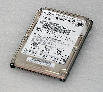 40GB 40 GB Ide Pata Fast Silent Hard Drive 25   625 CM Fujitsu MHS2040AT F71 • £29.34