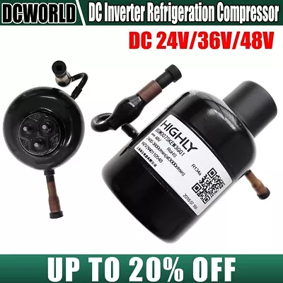 Micro DC Inverter Refrigeration Compressor DC 24V/36V/48V R134a 2400~3600 Rpm DW • $69.99