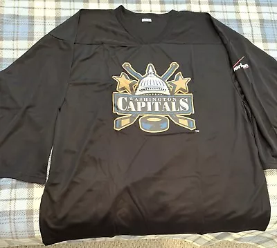 Washington Capitals Black Dome Logo Vintage Hockey Jersey Shirt XL Long Sleeve • $14.99