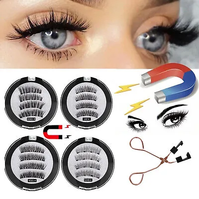 $4.99 • Buy Natural Magnetic Eyelashes Set Curler Clip Quantum Kit False Eye Lashes Tool Set