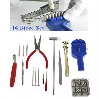 Watch Repair Tool Kit Back Case Opener Remover Spring Pin Bars Watchmaker • $11.99