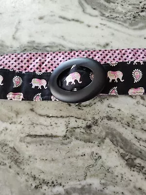 Vera Bradley Reversible Belt In Pink Elephant Pattern Adjustable ~43.5 Long NEW! • $8.95