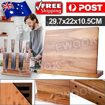 Magnet Knife Holder Cutlery Bamboo Storage Stand Rack Block Kitchen Stand Tool • $26.95