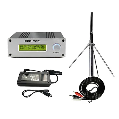 Professional CZE-T251 25W FM Transmitter Stereo Broadcast Adjustable &GP Antenna • $368.45