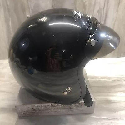 Z1R Motorcycle Helmet ZRP-3 Size Medium Black Open Face W/Bubble Visor • $34.99