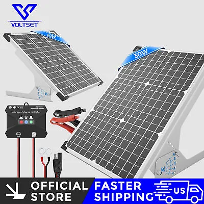 VOLTSET 30W/50W Solar Panel Kit 12V Solar Battery Charger Maintainer For RV • $116.99