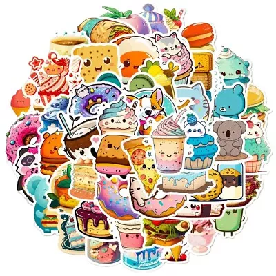 Cute Kawaii Food Self Adhesive Stickers X 10 (A9-1) • £2.55