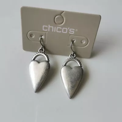 $5.59 • Buy New Chicos Heart Drop Earrings Gift Vintage Women Party Holidlay Show Jewelry