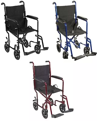 Drive Medical Aluminum Frame Transport Chair Wheelchair NEW • $239