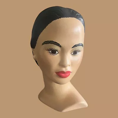 Vintage Marwal Polynesian Hawaiian Asian Woman With Earrings Chalkware Bust READ • $43.50