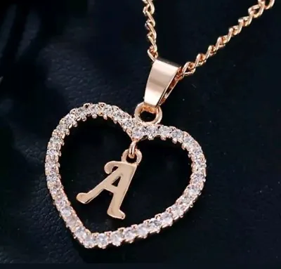 Rose Gold Initial Necklaces For Women Girls Personalized Heart Pendant  • $10.75