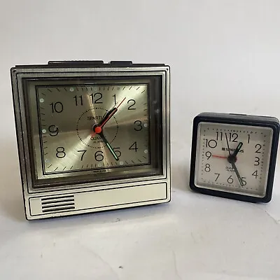 Lot Of 2 Vintage Working SPARTUS Quartz Alarm Clocks • $23.99