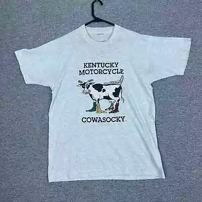 Vintage 1990s Kawasaki Cow-a-socky Graphic Biker Parody Shirt Kentucky 90s Vtg • $24.99