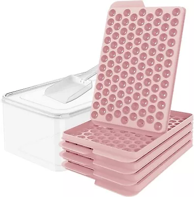 WIBIMEN Mini Ice Cube Trays Upgraded Small Trays Easy Release - 4 Pack Pink • $22.99