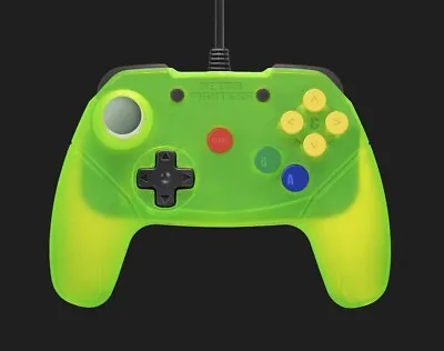 Retro Fighters Brawler64 - Wired N64 Controller Game Pad - Extreme Green • $36.99