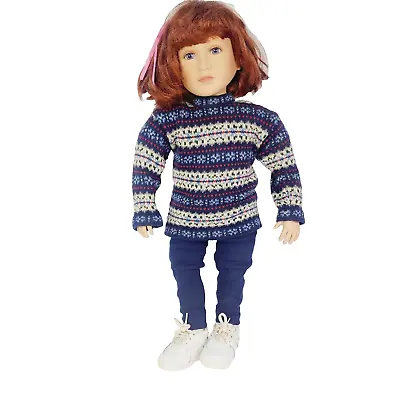 My Twinn Doll Poseable Red Hair Purple Eyes Body 1997 '99 Freckles Sweater Jeans • $65