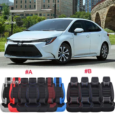 2/5-Seat Leather Full Set Car Seat Covers Front+ Rear For Toyota Camry Corolla • $99.52