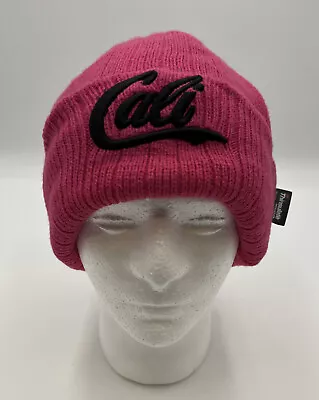 Womens 3M Thinsulate Insulated Cuffed 40 Gram Knit Beanie Pink Cali Embroidered • $7