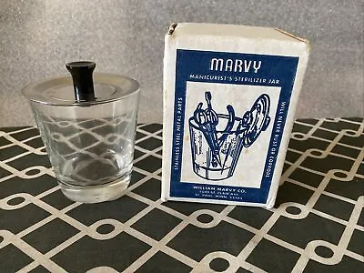 Marvy Manicurist’s Sterilizer Jar Glass And Stainless Steel USA NOS In Box • $22.95