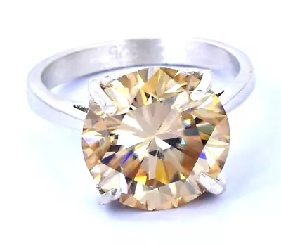 6.40 Ct Certified Champagne Diamond Solitaire Ring Amazing Shine VIDEO ! • £56.21