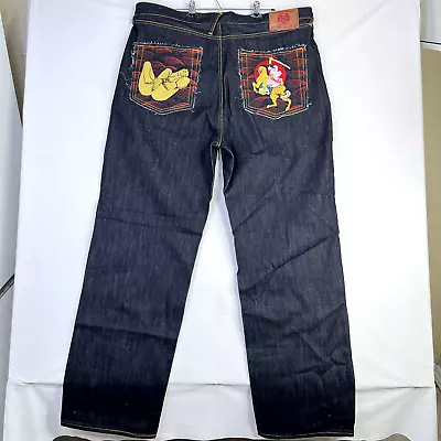 Red Monkey Company Jeans NWT Mens 42x36 Button Fly Loose Baggy Y2k  Explicit Art • $58.55