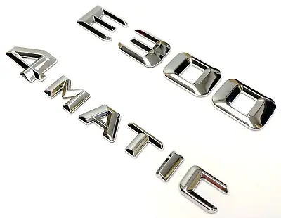 #1 E300 + 4matic Chrome Mercedes Rear Trunk Emblem Badge Nameplate Decal Number • $22.99